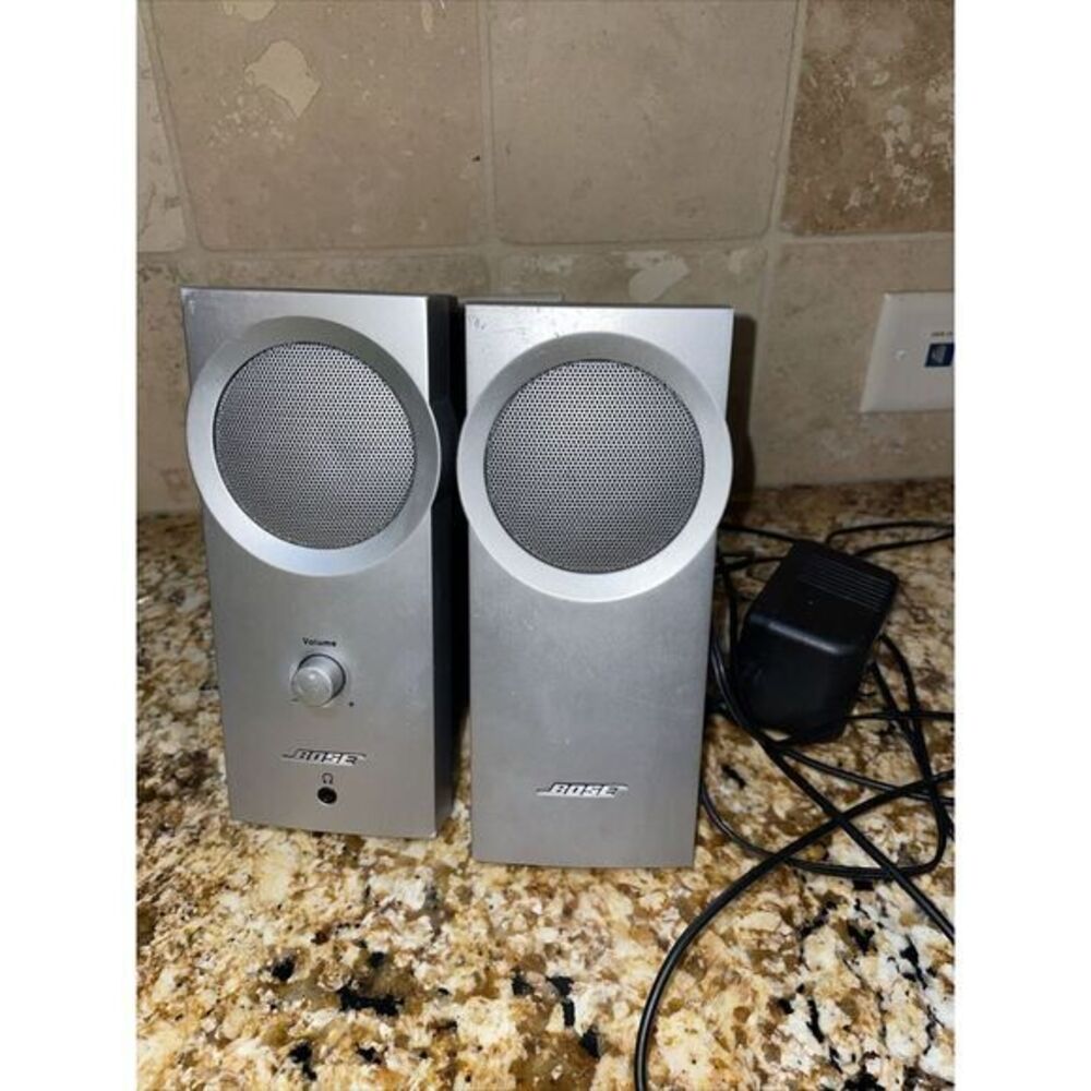 Bose Companion 2 Computer Speaker System Silver & Black W Power Adapter